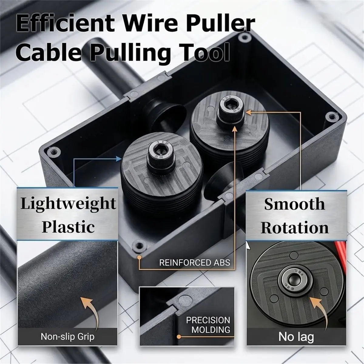 A1110K Multi-Functional Cable Puller, Electrical Wiring Tool, Portable Wire Puller, Suitable for High-Speed Cable Pulling SUMMER