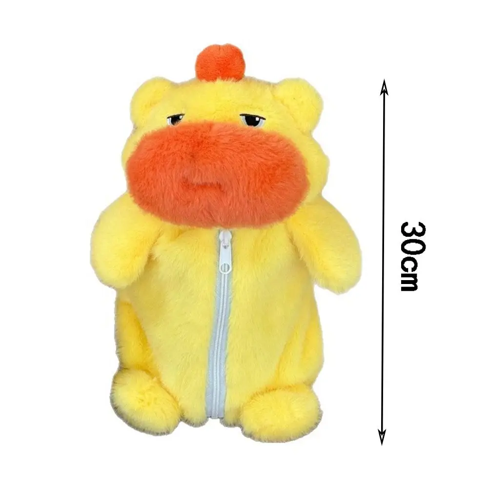 Portable Plush Capybara Lulu Pen Bag Cartoon Soft Stationery Organizer Large Capacity Stuffed Doll Pencil Case Students Gift