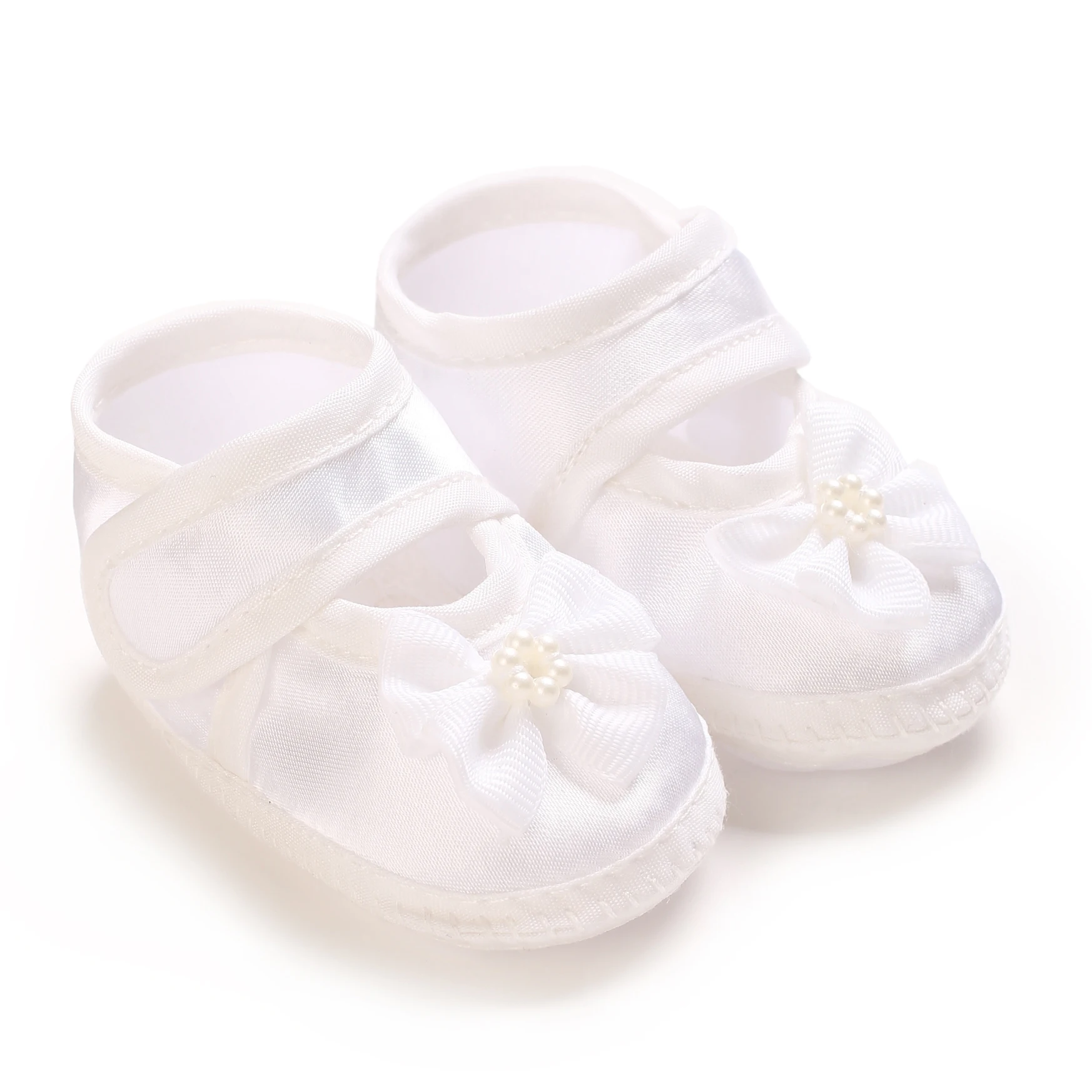 جديد الوليد بلون المعمود حذاء: الوليد صبي وفتاة أحذية المعمودية البيضاء لينة وحيد أحذية المشي أنماط متعددة-9 سنتيمتر/10 سنتيمتر