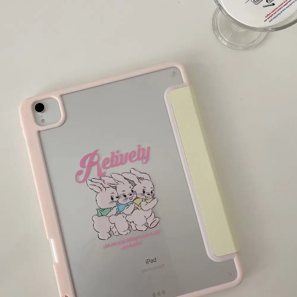 Cute Rabbit Case for 2022 New IPad 10th 10.9 IPad 10.2 10.5 9.7 Pro 12.9 11 Mini 6 Air 5 4 10.9 Cover with Pencil Slot Holder