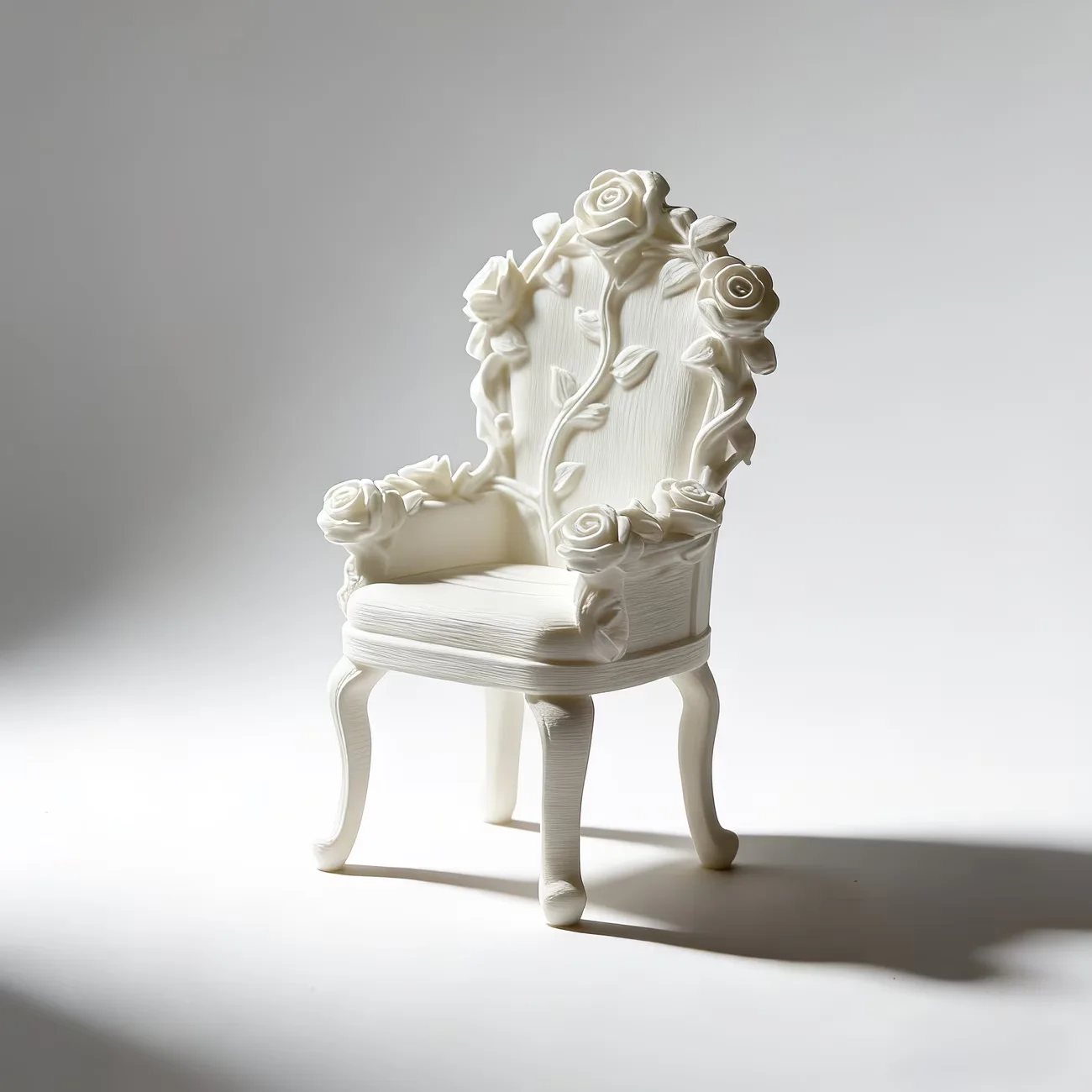 Miniature Dollhouse Rose Seat Home Decor Photography Prop 3D Printed Plastic Pretend Play Ornament