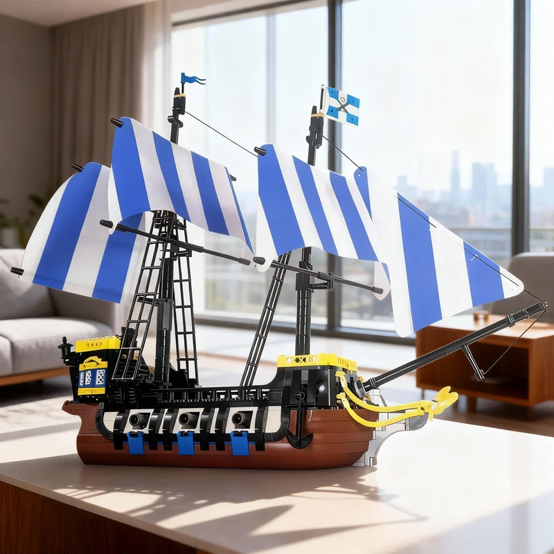 1548 elementów MOC Karibyjski Klips, statyw piracki, model do składania, klocki konstrukcyjne, prezenty świąteczne, kreatywna zabawka DIY, edukacyjna zabawka dla dzieci