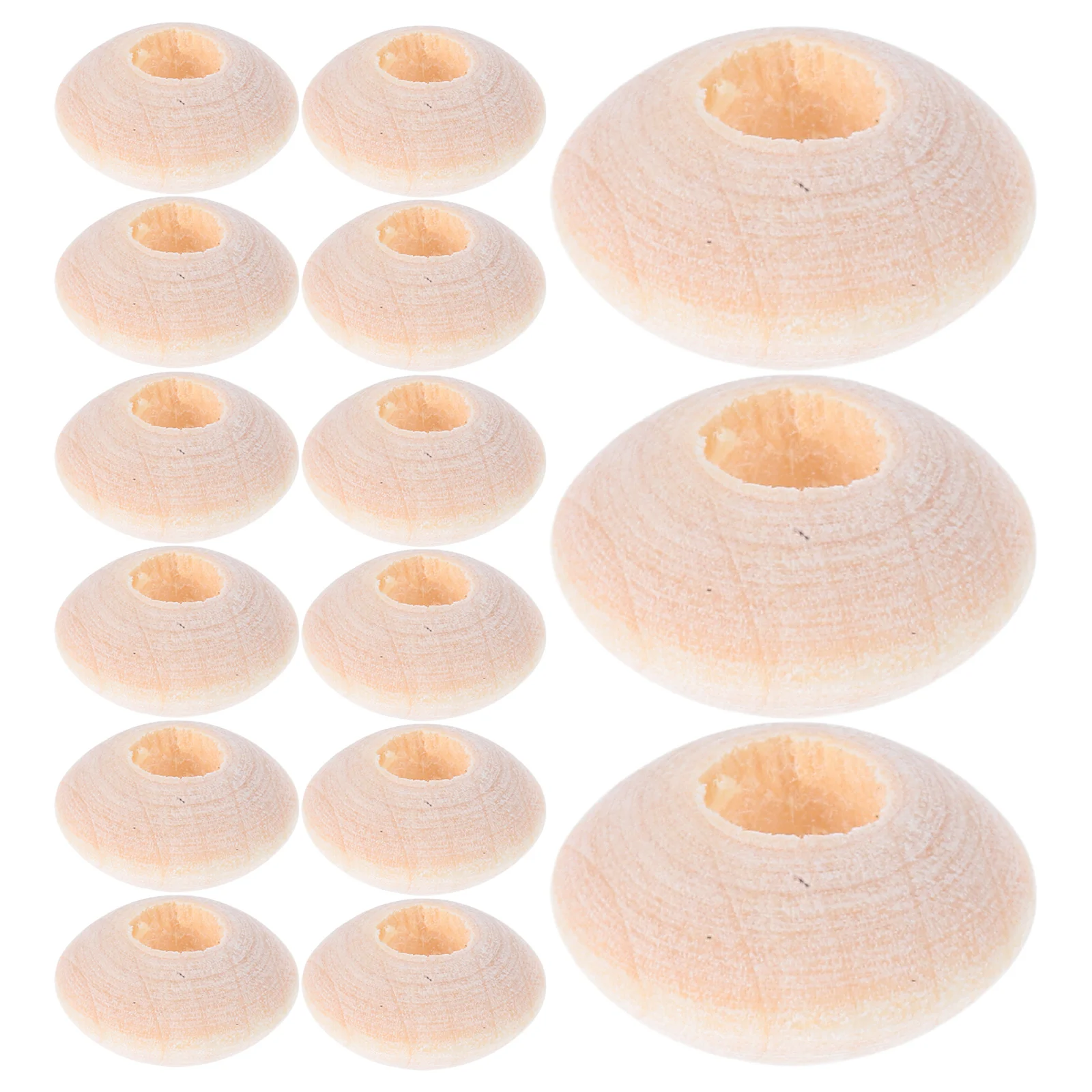 

100pcs Unfinished Wooden Abacus Flat Saucer Disc Spacer Beads 14X7Mm For Diy Necklace Bracelet Jewelry Making Craft Projects