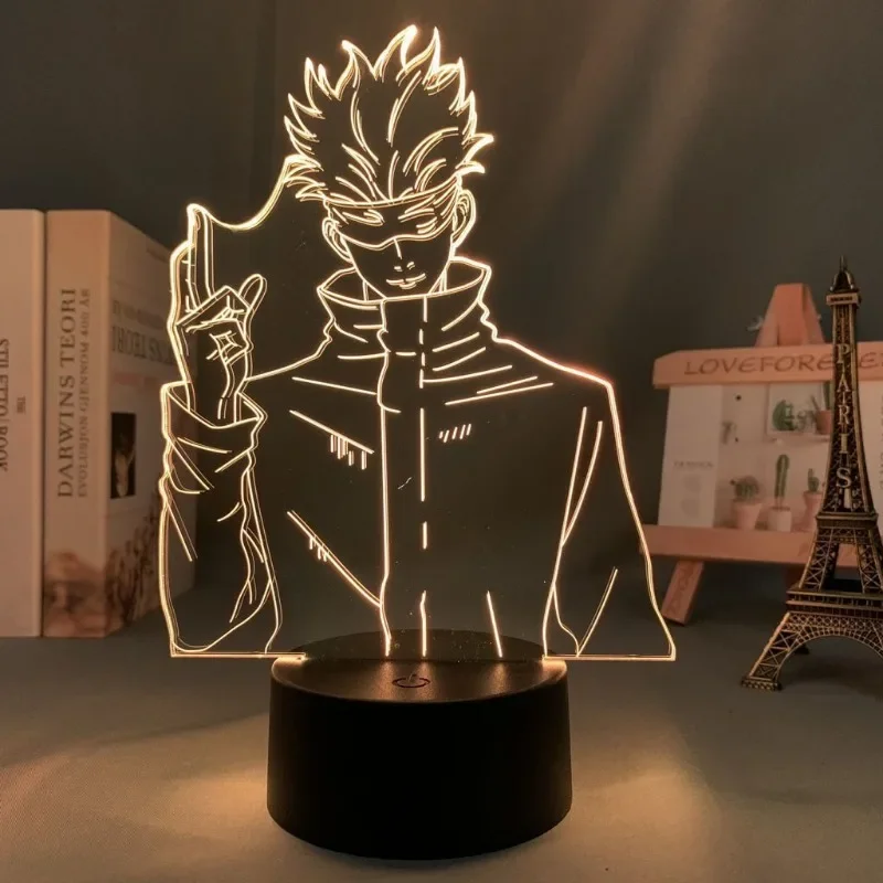 Jujutsu Kaisen Gojo Satoru 3D Night Light Figure Anime Cartoon Desktop Ornament Dormitory Birthday Gift Idea for Classmates