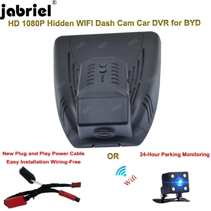 

Jabriel New Plug and Play Auto Wifi HD 1080P Car DVR Video Recorder 24H Parking Monitoring Dash Camera For BYD atto 3 2022 2023