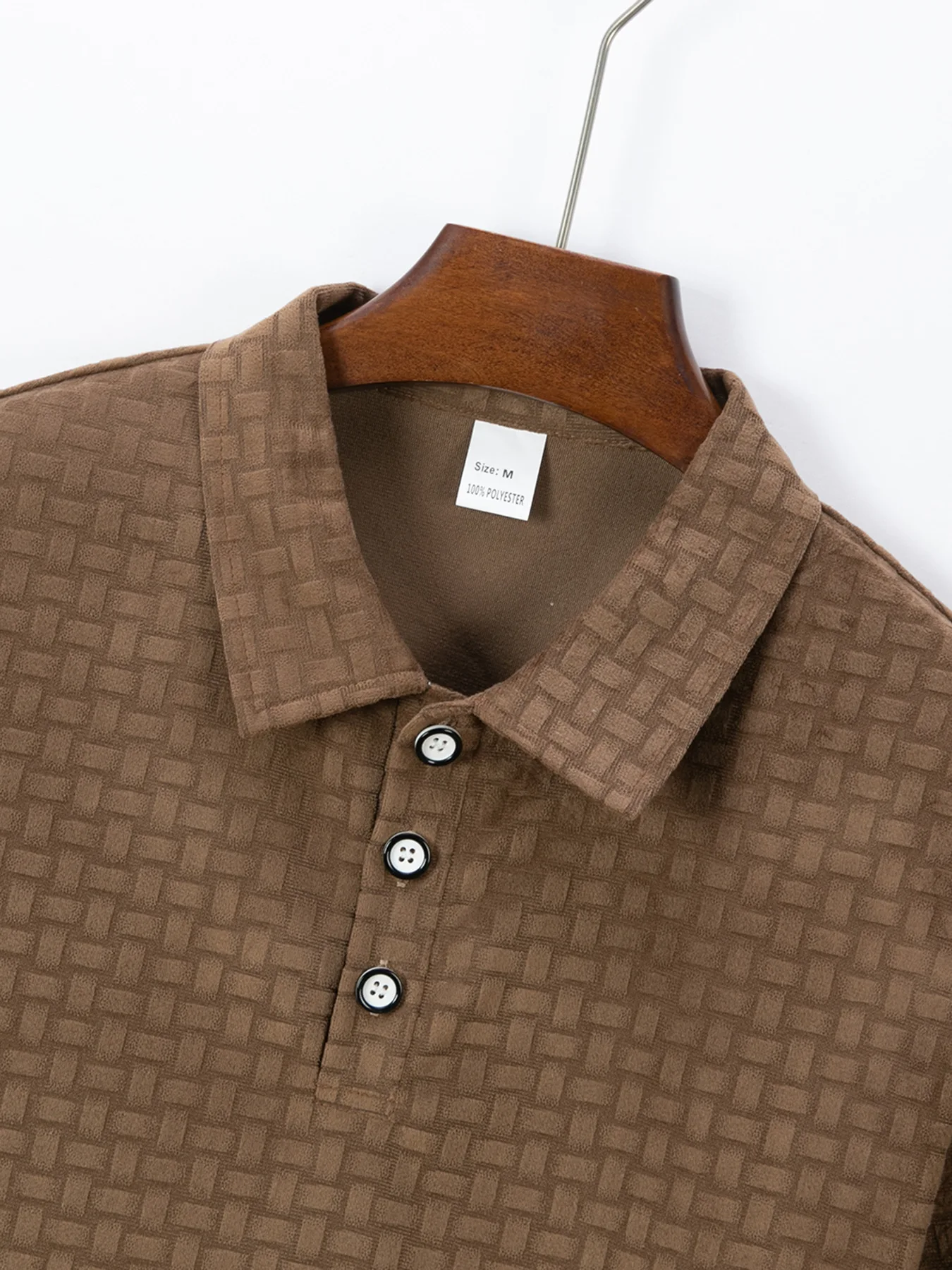 Men's summer jacquard corduroy Polo shirt - casual business short-sleeved, loose-fitting, comfortable and breathable with chest