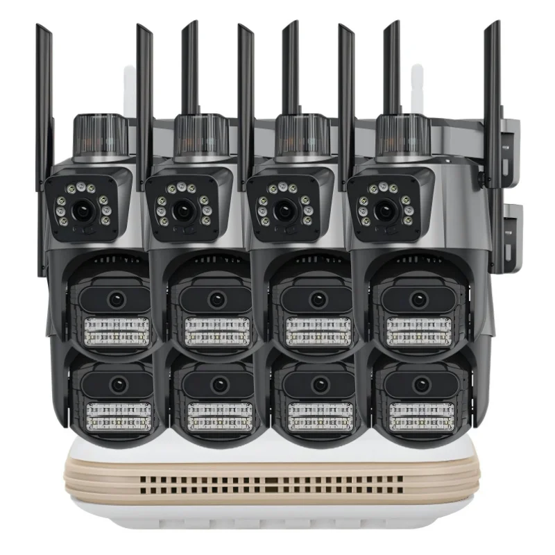 8CH 9MP 8X Zoom Wireless Security Camera System 8X WiFi Outdoor PTZ CCTV Camera NVR Kit 6MP WiFi Dual Lens Camera System
