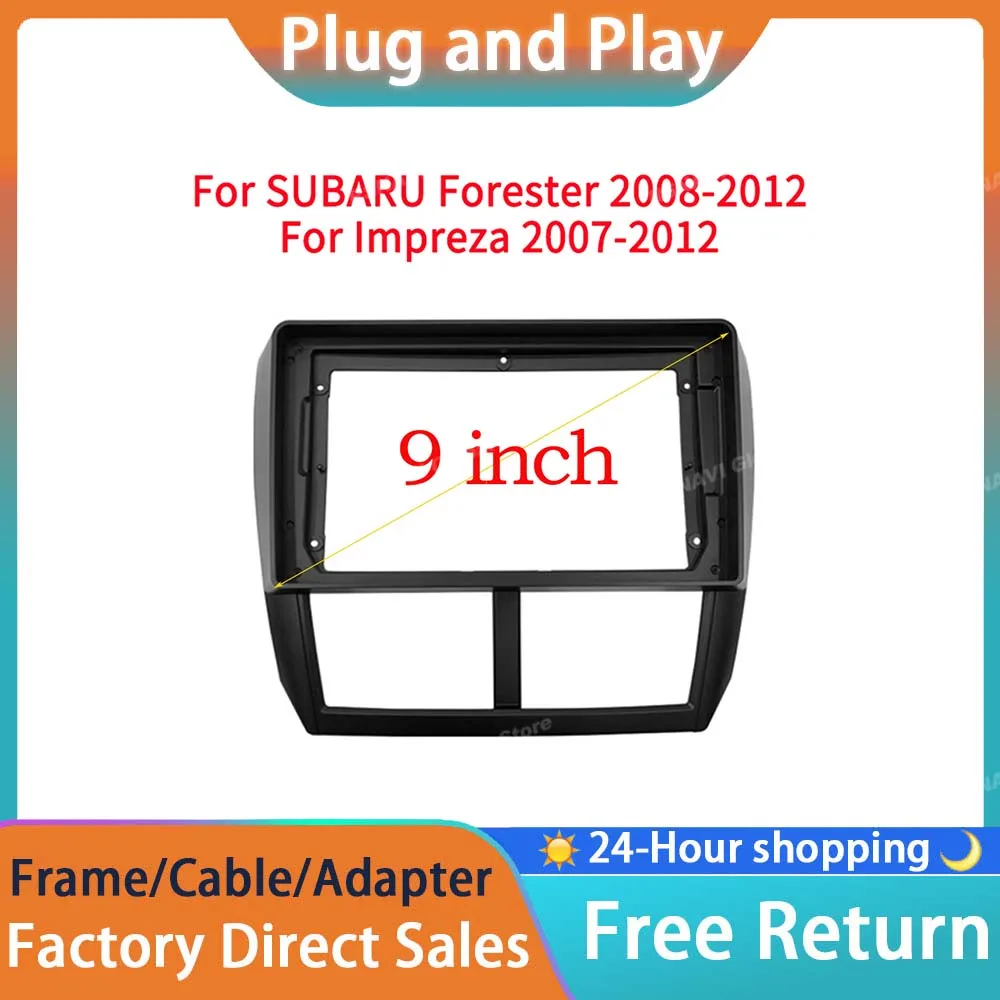 RSNAVI 9inch Radio Frame Kit For SUBARU Forester Impreza Auto Stereo Panel Mounting Bezel Faceplate Center Console Holder Fascia