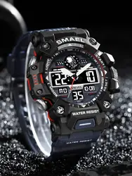 SMAEL Brand Men Sports Watches 50m Waterproof Digital Clock New Men Military Watch Army 8078 Led Quartz Watch Men Wristwatches