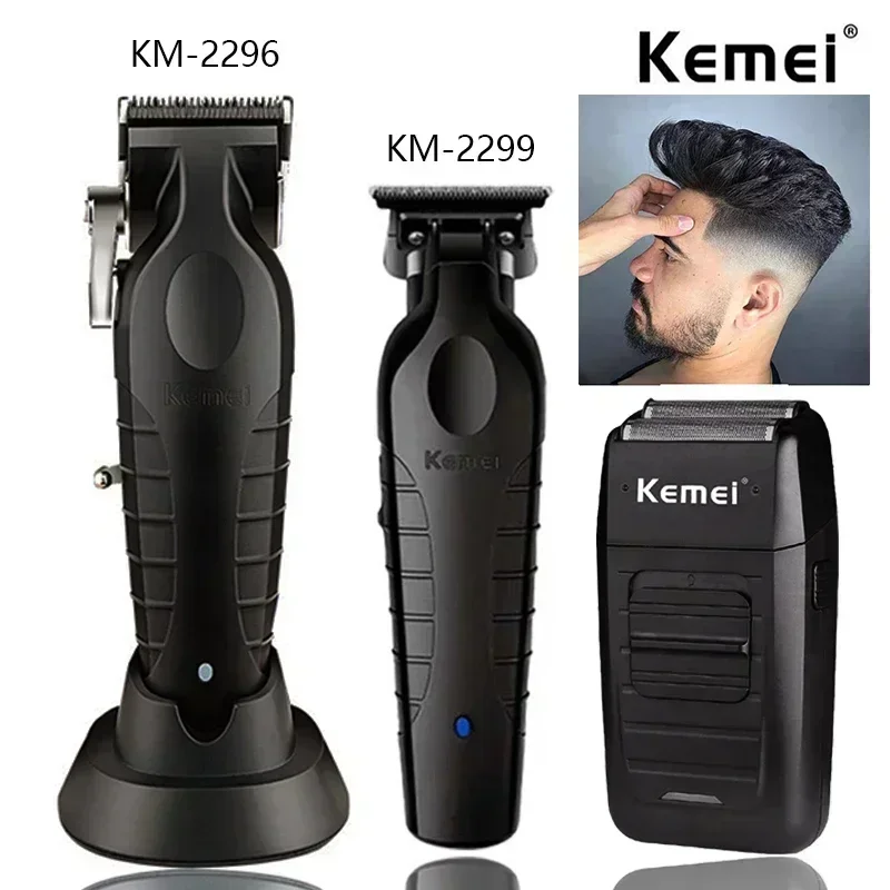 Kemei Kit de tondeuse à cheveux KM-2296 KM-2299 KM-1102 tondeuse à cheveux électrique pour hommes Machine de coupe de cheveux professionnelle tondeuses