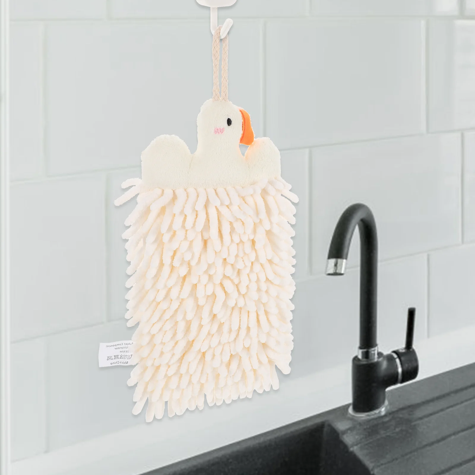 مناشف يد من الشنيل سريعة الجفاف ماصة مع حلقة تعليق للحمام والمطبخ والمنزل للاستخدام مجموعة مناشف متعددة الاستخدام #6