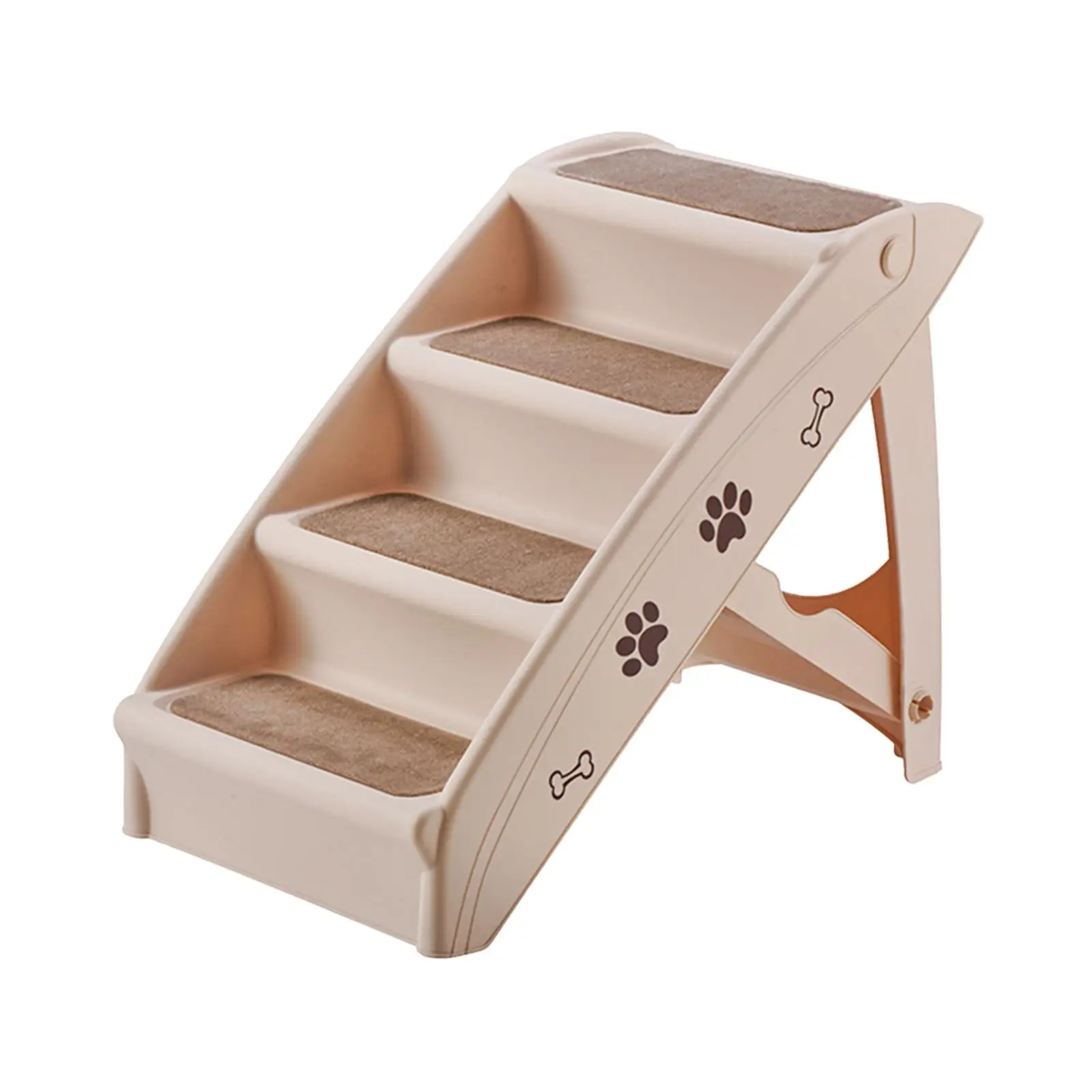 Foldable Wooden Ladder Dog Stairs Steps Animals Climbing Ladder Pet Cat Ramp for Bed Small Large Medium Anti-slip Dog Bed Stair