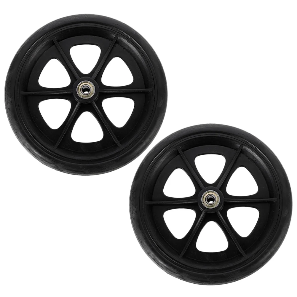 2 Pcs Wheel Wheelchair Front Elderly Motorcycle Accessories Drive Rubber Wheels 6 Inch