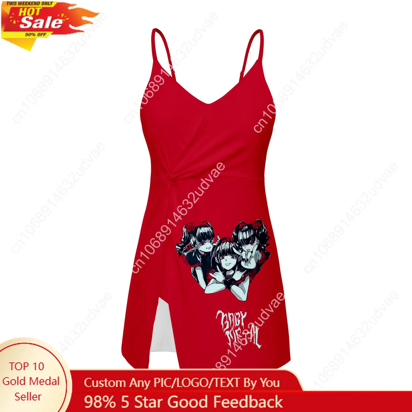 

Babymetal Japan Band Sling Dress Swimsuit Womens Bathing Suits Hip-hop Rock Tailored Fashion Swimwear Bikini Custom Beachwear