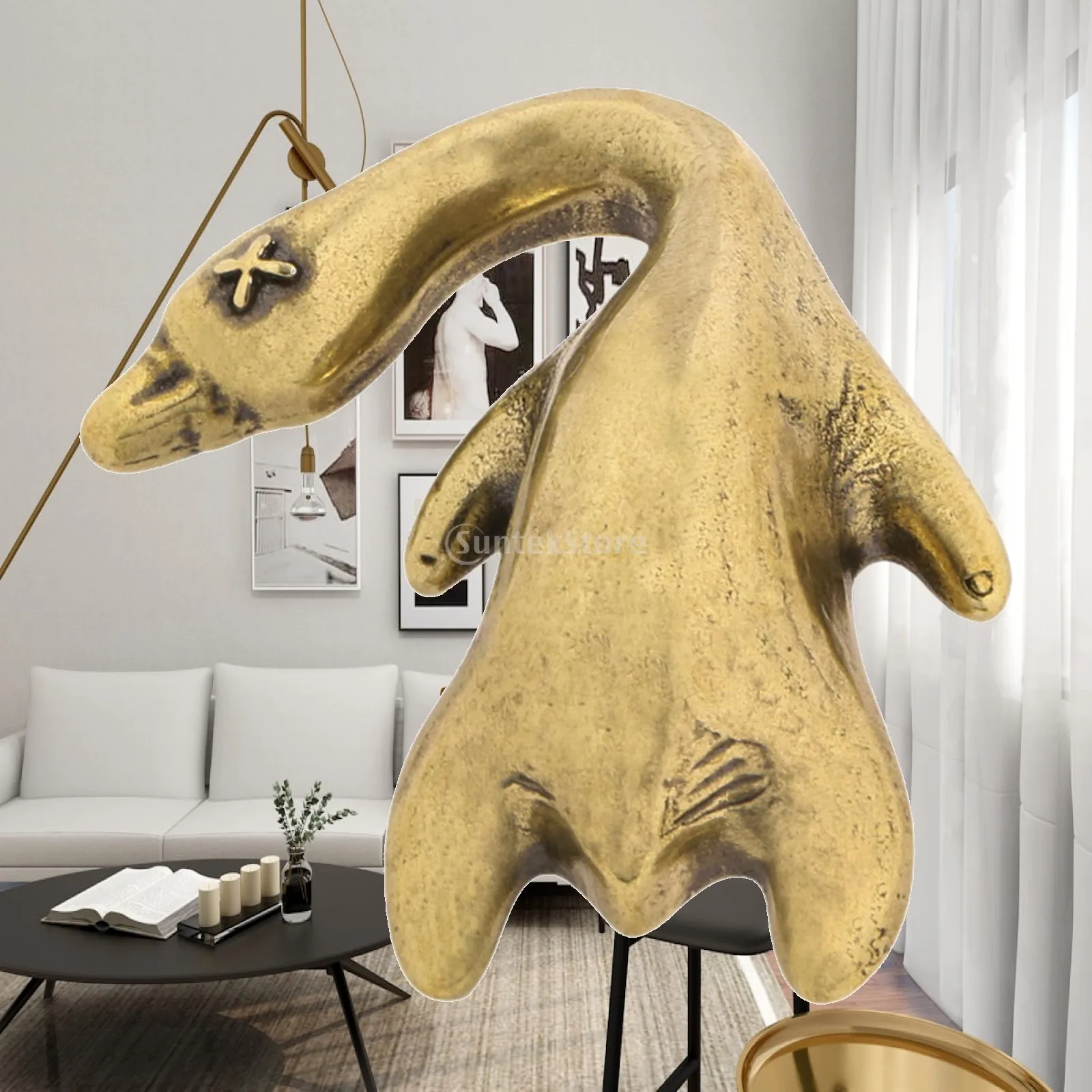 Duck Statue Desktop Ornament Table Decoration Brass Art Decor Cute Peking Duck