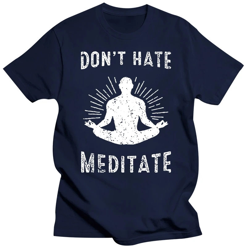 Fashion Men T Shirts DonHate Meditate Zen Yogaer Meditation Humor Mens Black Extended Long T-Shirtfunny T Shirts For Men