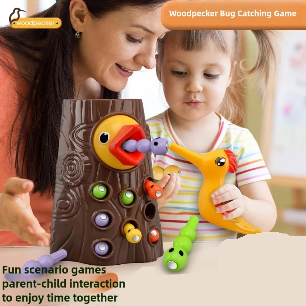 Woodpecker Feeding Game Toy, Magnetic Caterpillar Catching Toy, Early Education Educational Toy for Children, Great Birthday Gift, Suitable for Birthdays, Travel Souvenirs, Graduation, Parties, Christmas, Valentine's Day, Spring Festival, Father's Day, Mother's Day, Teacher's Day, New Year's Day, Qixi Festival, Halloween, Easter, National Day, Children's Day, Suitable for Boys and Girls Toy Gifts