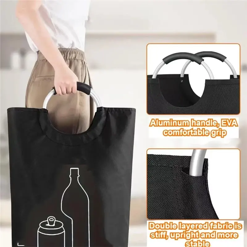 90L Waste Water Bottle Storage Basket Foldable Large Capacity Laundry Basket Recycling Empty Bottle Tote Bag