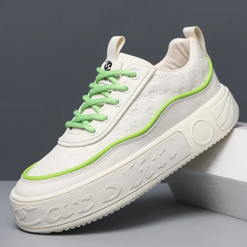 

Fashion Platform Casual Shoes for Men Trend Hot Sale Chunky Board Men's Shoes Student Leather Sneakers for Men Zapatillas Hombre