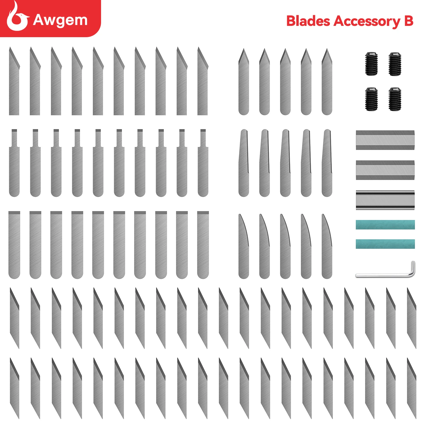 Awgem Replaceable Blades for KE1/KH1 Ultrasonic Cutter Industrial Knife Changeable Blades for Precision Cutting