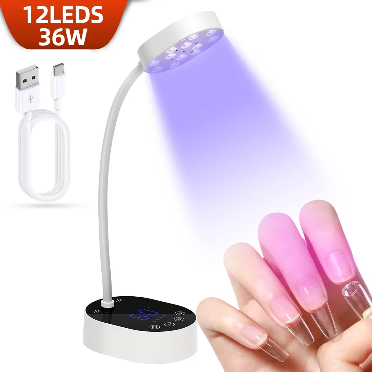 Wireless UV LED Nail Lamp 36W Rechargeable Portable Nail Dryer Mini Gel Curing Lamp With Auto Sensor Professional Nail Tools