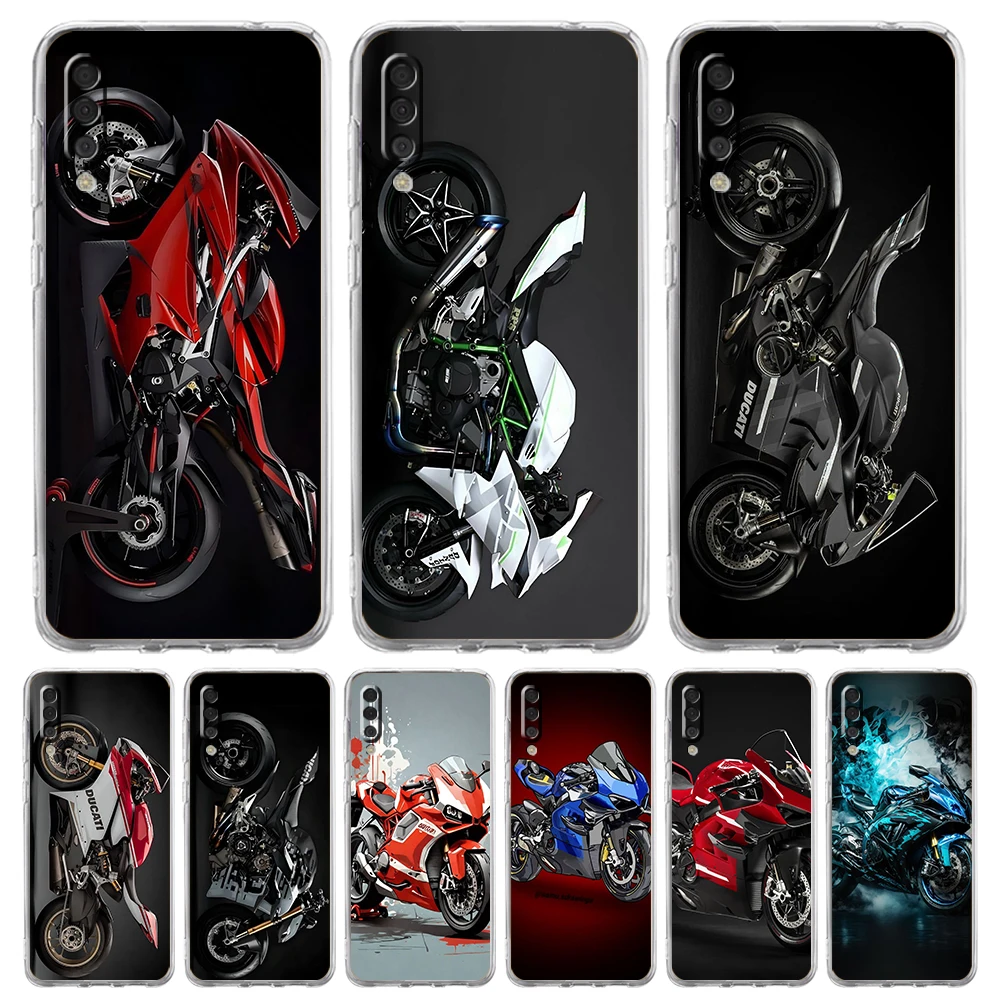 Sport D-Ducaties Cool Motorrad Transparent Phone Case for Samsung Galaxy A16 A14 A12 A22 A24 A42 A06 A20 A30 A40 Soft TPU Cover