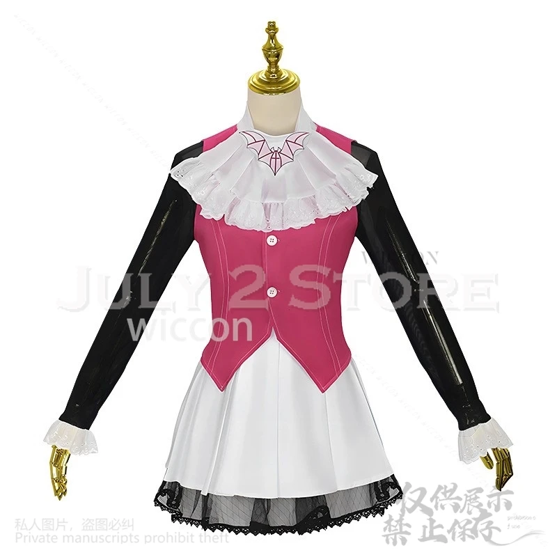 Anime Movie Monster Cosplay Draculaura Costume High Girl JK School Dress Pink Lolita Wigs Vampiree Halloween Christmas Roleplay