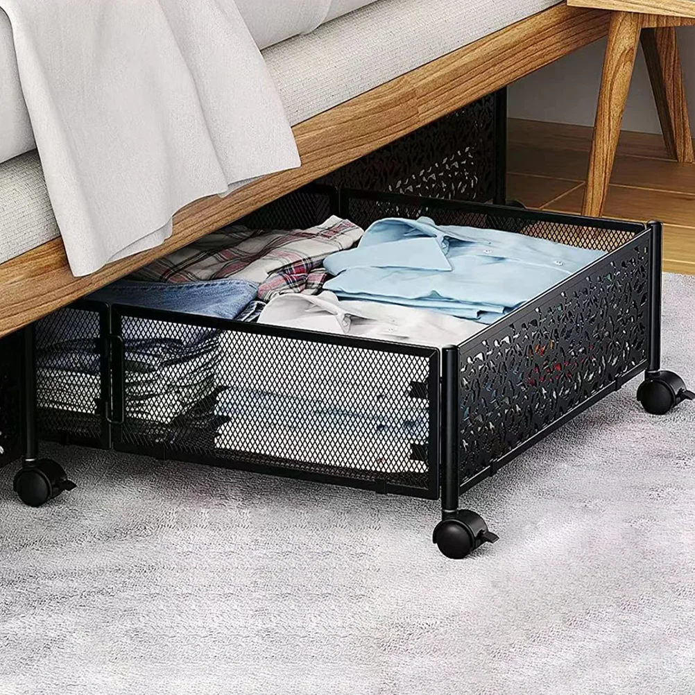 

Under Bed Storage Rack Container Organizer Organizers and Food Containers with Lids Wheels Clothes Black Bins Drawers Box