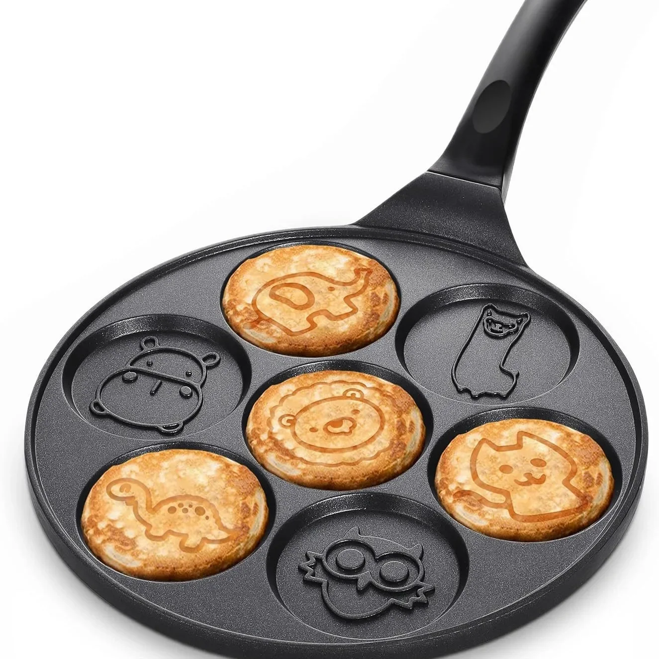 Household seven-hole smiley face pans non-stick pan pan omelette pans multi-function