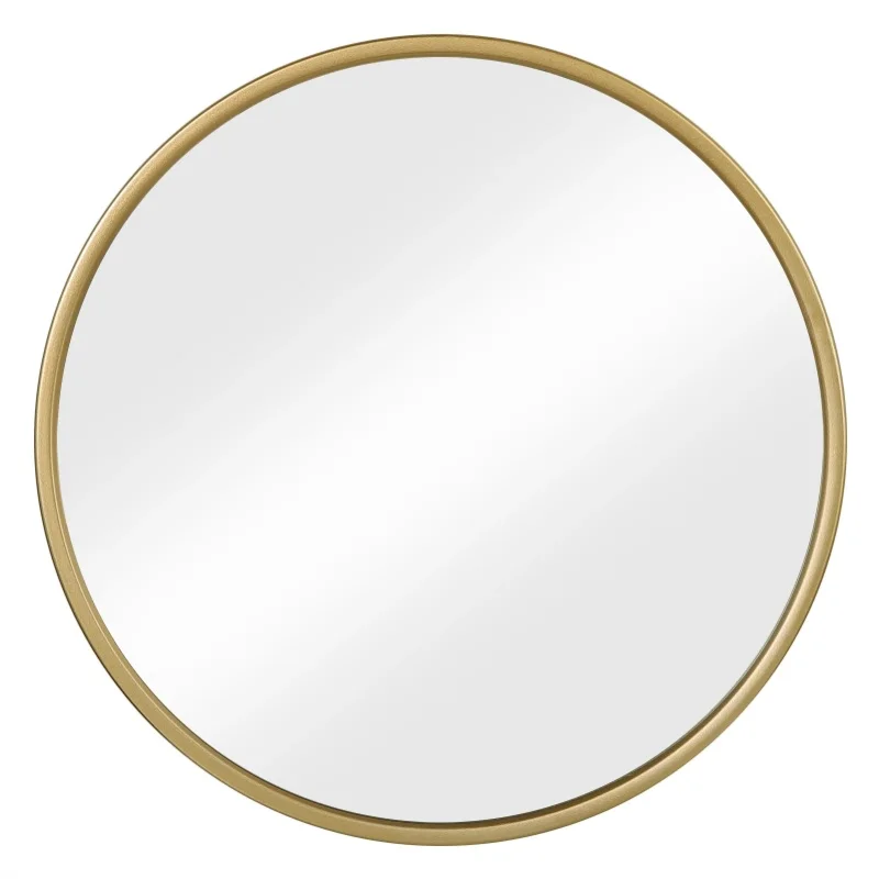 WOLTU Hängender Schminkspiegel, moderner runder Spiegel mit goldenem Metallrahmen für Schlafzimmer, Badezimmer, Wohnzimmer, Flur, Heimdekoration