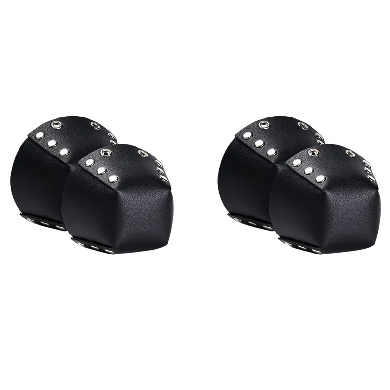 A64T-2 Pair Roller Skate Toe Caps PU Leather Skate Toe Guards For Roller Skates Toe Cap Protective Black