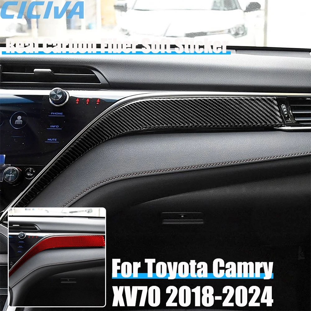 

Carbon Fiber Car Accessories Center Console Panel Cover Soft Sticker For Toyota Camry XV70 2018 2019 2020 2021 2022 2023 2024