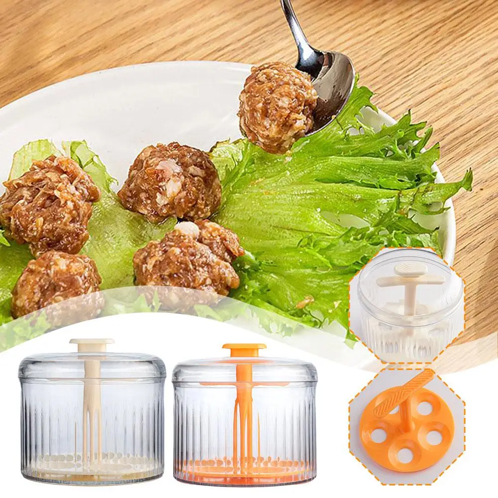 Translucent Meatball Maker, Kitchen Extruded Meatball Making Tool, Ground Meat Freezer Storage Containers, Easyto Clean