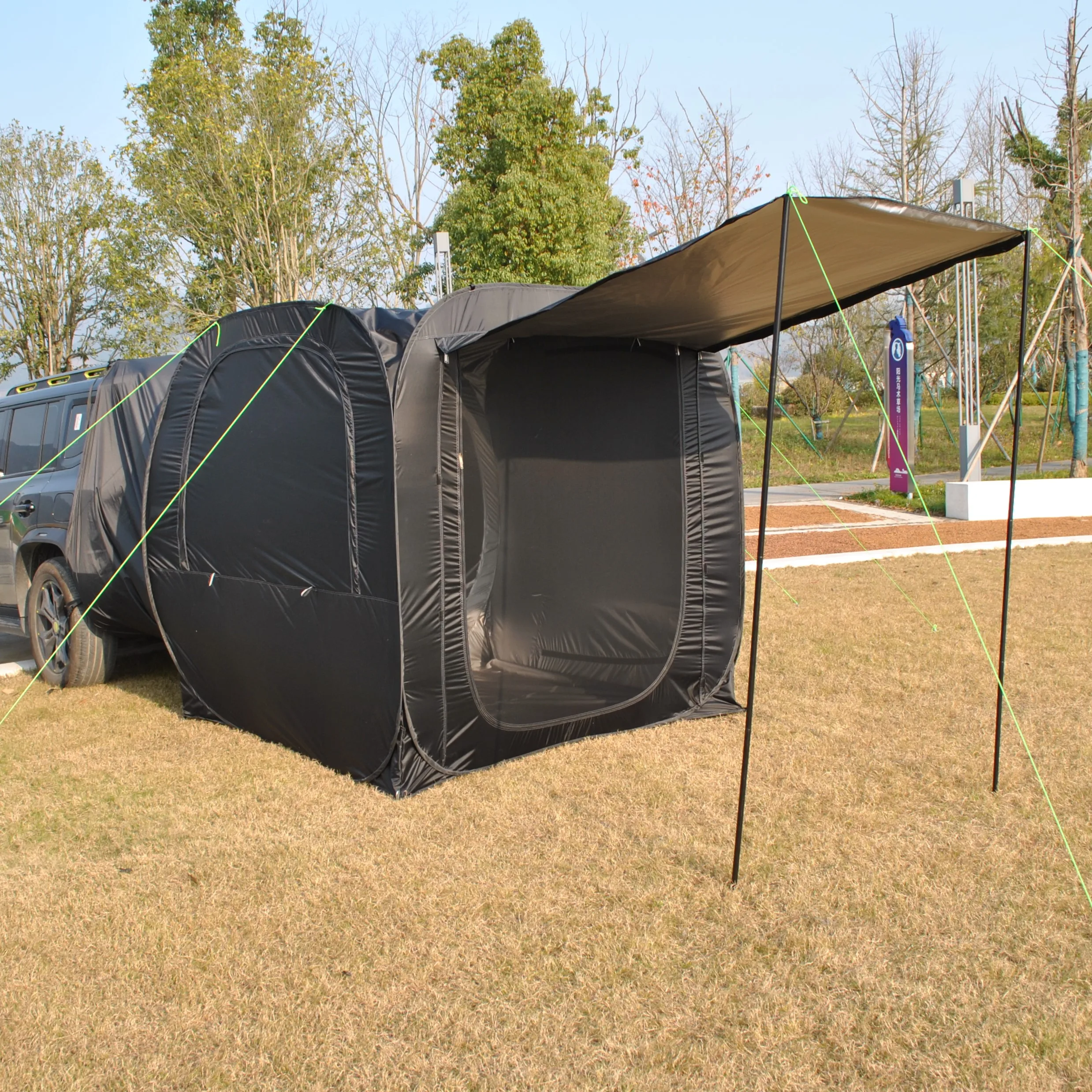 Park camping trip campsite tram for 4 people, automatic and instant start, no need to build rear extension car tent