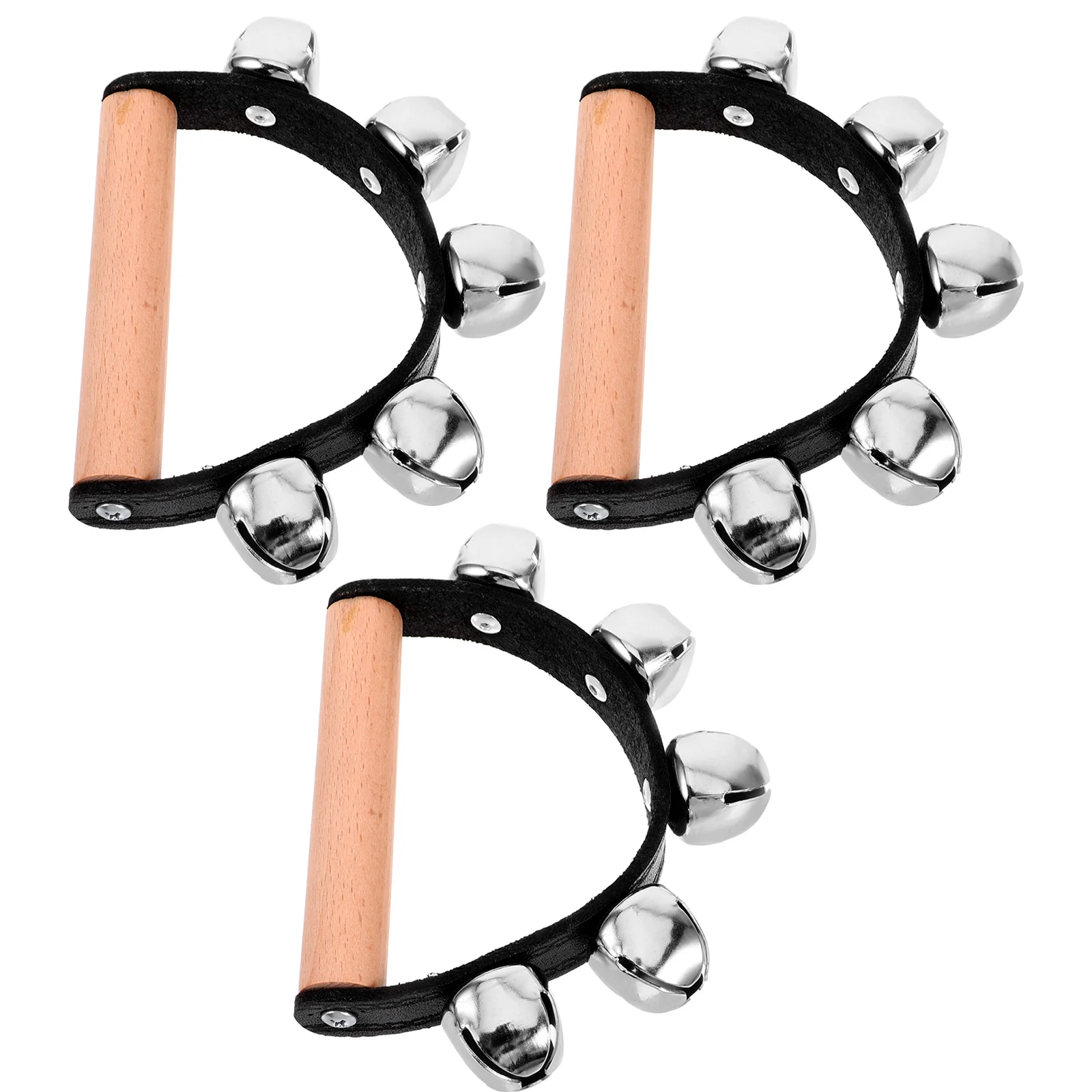 

3pcs Hand Music Instruments Kids Toys Tambourines For Adults Teaching Aids Hand Bells Dance Performance Percussion