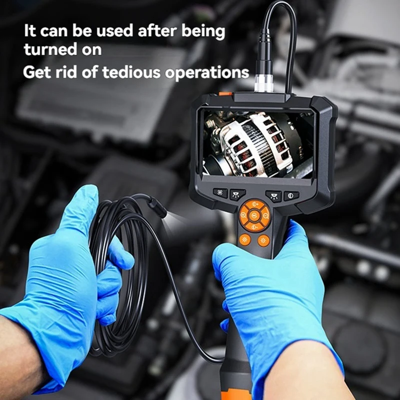 A73E-Endoscope Camera 4.3 Inch Lens HD 1080P Car Inspection Borescope IP67 Waterproof Sewer Camera With LED