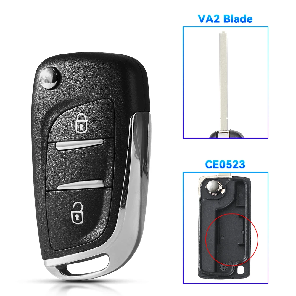 Keyyou ce0523 modifizierte Flip-Key-Shell für Citroen c2 c4 c5 berlingo xsara picasso peugeot 306 407 807 Partner va2/hu83 2/3btn