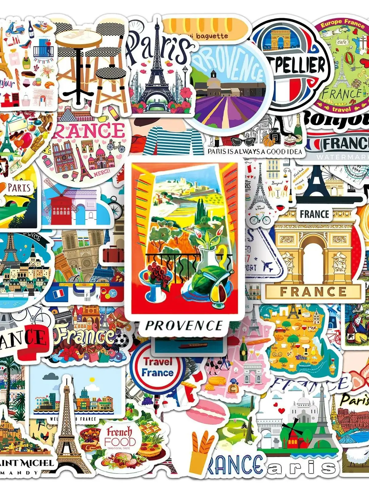 AliExpress FANLU 10/50PCS France Cartoon Stickers Tourism Scenery Graffiti Landmarks Decals Culture Decoration Laptop Guitar Car Bike Decoration