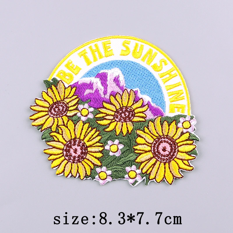 Letters Flower Embroidery Patch Iron On Patches For Cloting Cartoon Embroidered Patches On Clothes Applique Stickers Decor