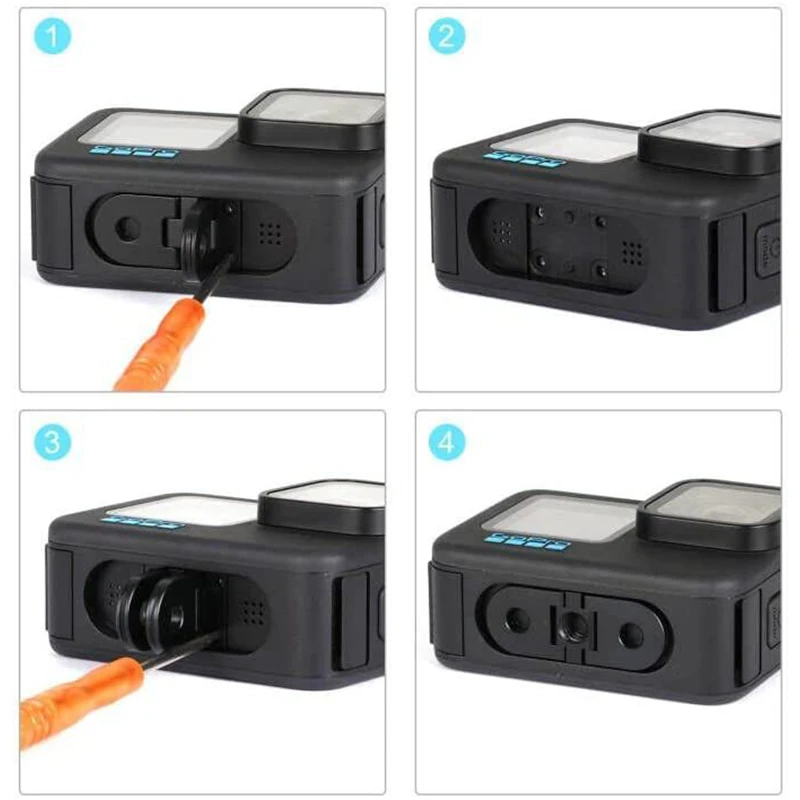 อะแดปเตอร์เมาท์สำหรับ GoPro 13 12 11 10 9 8 alas magnetik แอคชั่นเมาท์พร้อมตัวยึดสกรูแม่เหล็กขนาด1/4นิ้วปล่อยเร็วสำหรับอุปกรณ์เสริม GoPro