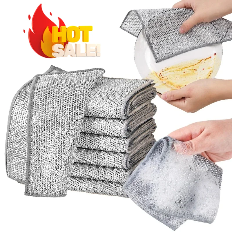 

Волшебная ткань для чистки, утолщенная двусторонняя металлическая стальная проволока, тряпки для кухонной посуды, горшок, тряпки для мытья полотенец, инструменты для чистки