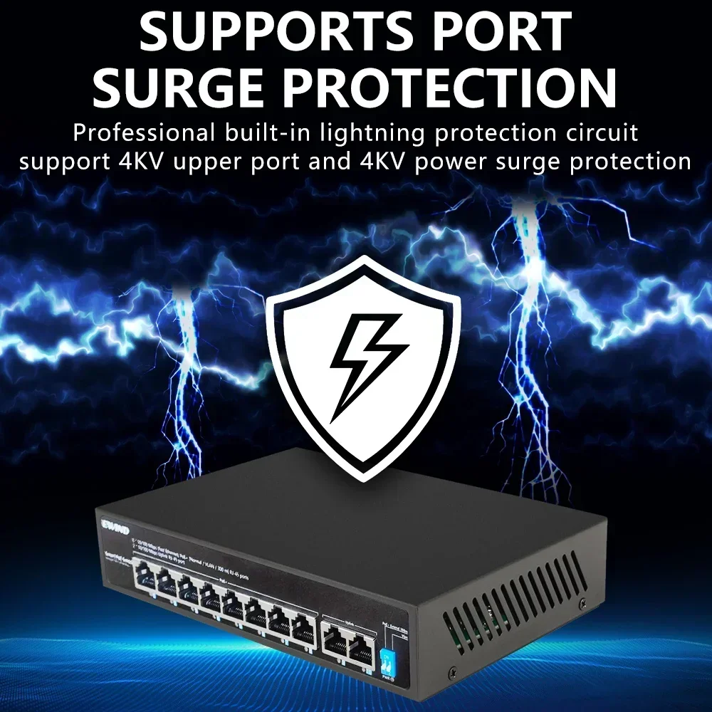 

EWIND 6/10-портовый коммутатор Poe Сетевые коммутаторы питания Ethernet для IP-камеры Беспроводная точка доступа с переключателем кода набора номера для NVR или наружного применения