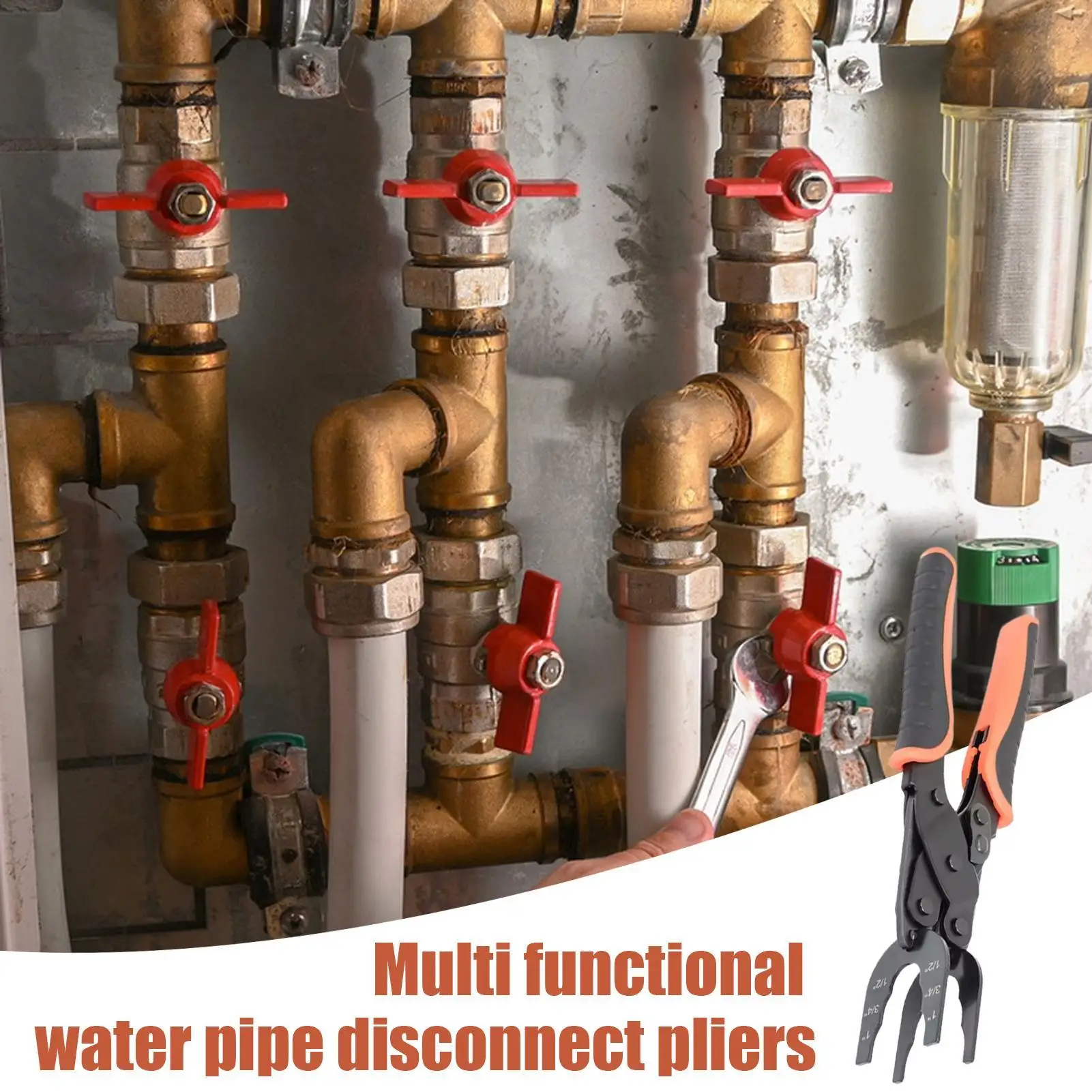 

1/2" 3/4"1" Pipe Disconnect Pliers Push-In Water Pipe Disconnect Pliers Tool Pipe Installation And Removal Clamps Tool