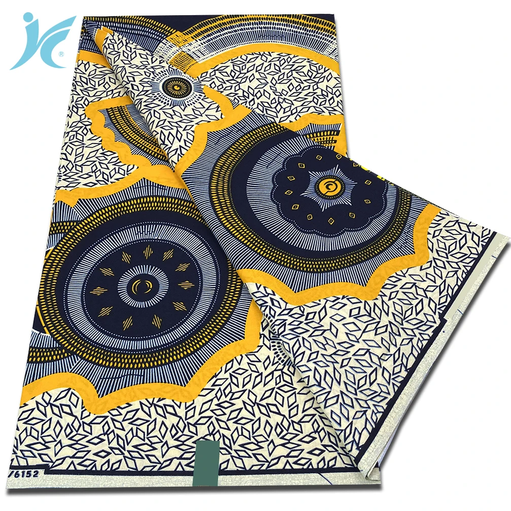 

High Quality Ankara African Wax Fabric 100% Cotton Real Wax Women Pagne Veritable Hollandais Africa Prints Dutch Fabric 6 yards
