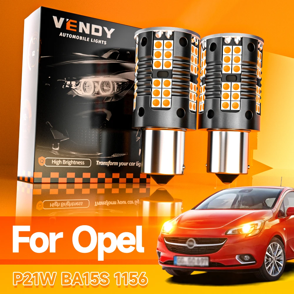 2pcs LED Turn Signal Light Blub Lamp Canbus No Error P21W BA15S 1156 For Opel Antara A 2006-2015 Arena Campo Corsa B 1993-2002