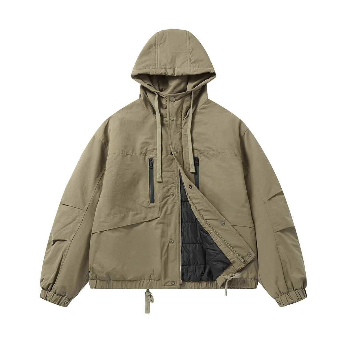 

Japanese Retro American Fashion Brand 2025 Winter Men's and Women's Solid Color Hooded Cotton Jacket Warm and Thick Cotton Coat