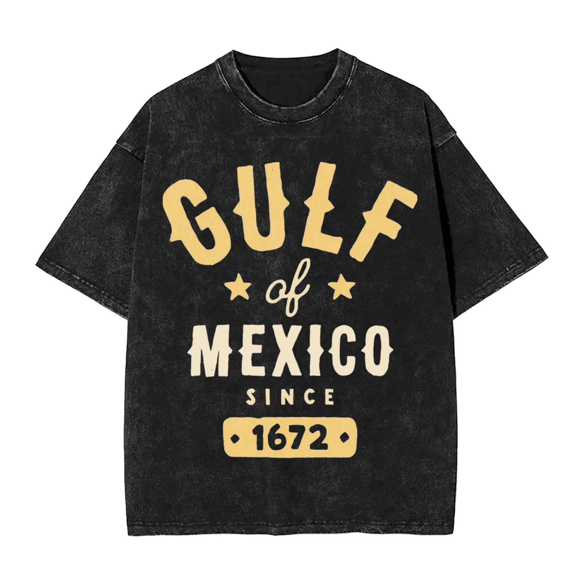 Stylish Gulf of Mexico Since 1672 Outfit T Shirt for Men Women  Cotton Washed Tee Shirts Clothing