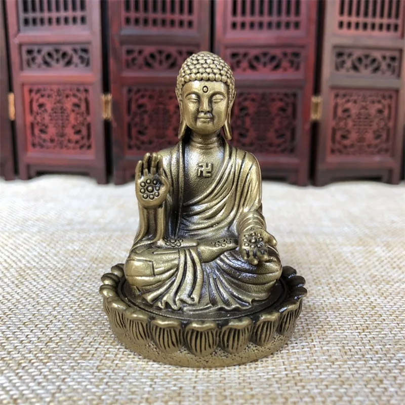 

Brass Sakya Buddha Statue Sakyamuni Sakyamuni Buddha Home Worship God Statue Amitabha Buddha Ornaments