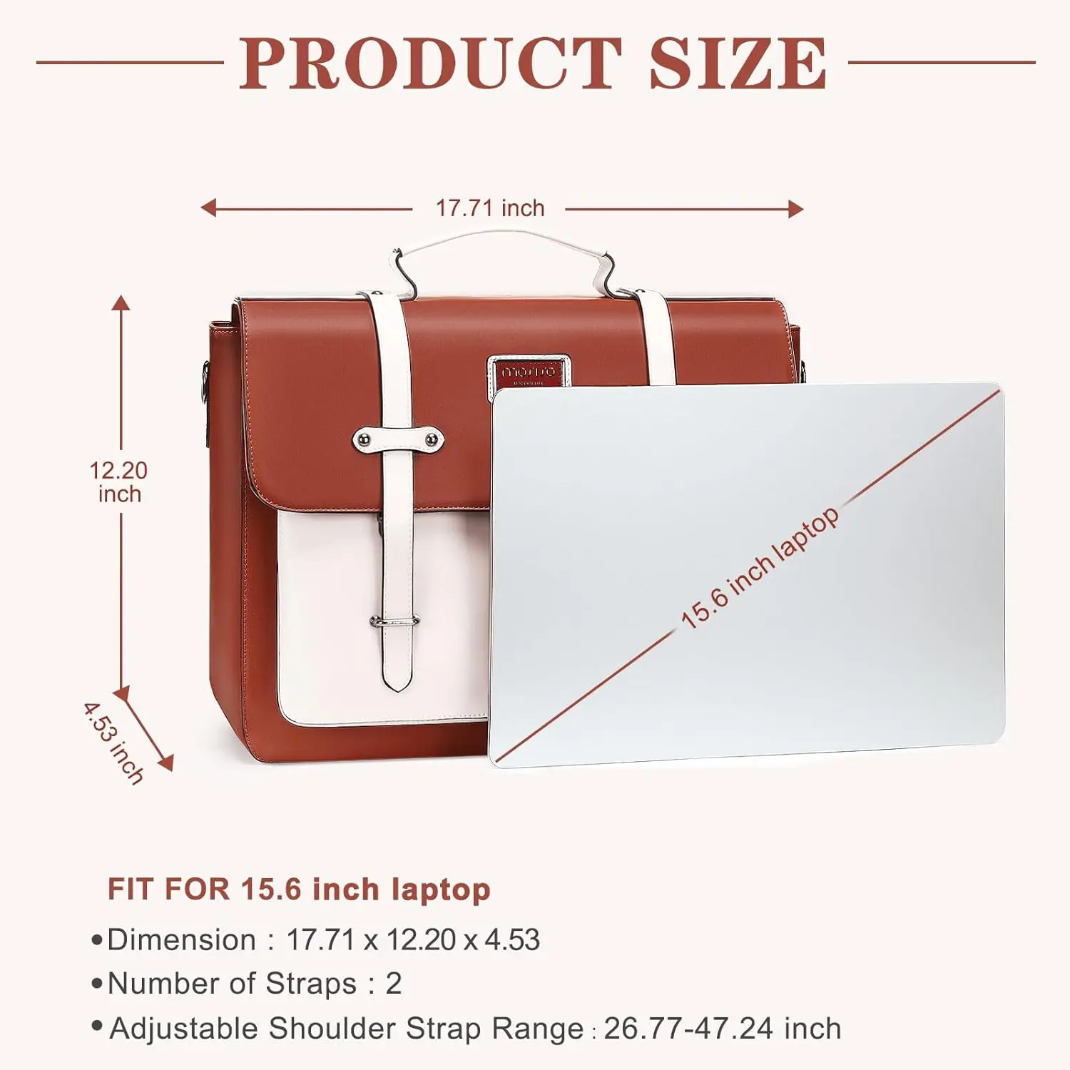 Laptop Bag for Women 15 15.6 16 inch Backpack Messenger Bag with Front 2 Pockets Shoulder Bag for Business Travel Work Office