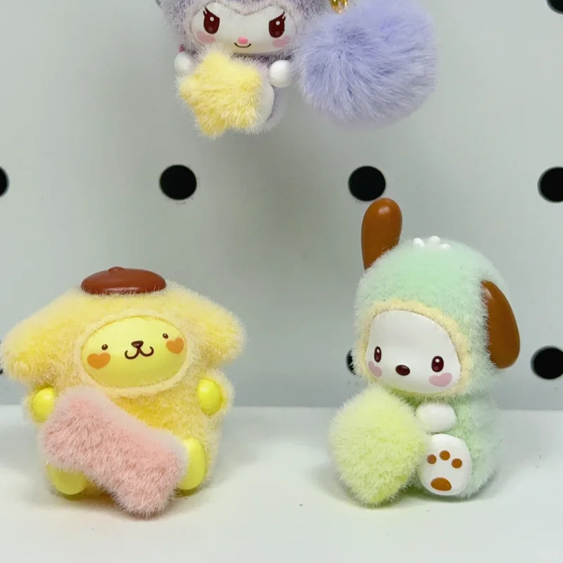 Authentic Sanrio Charaters Rongrong Little Baby Series Flocked Blind Box Cute And Exquisite Ornaments Girl's Gift Surprise Box